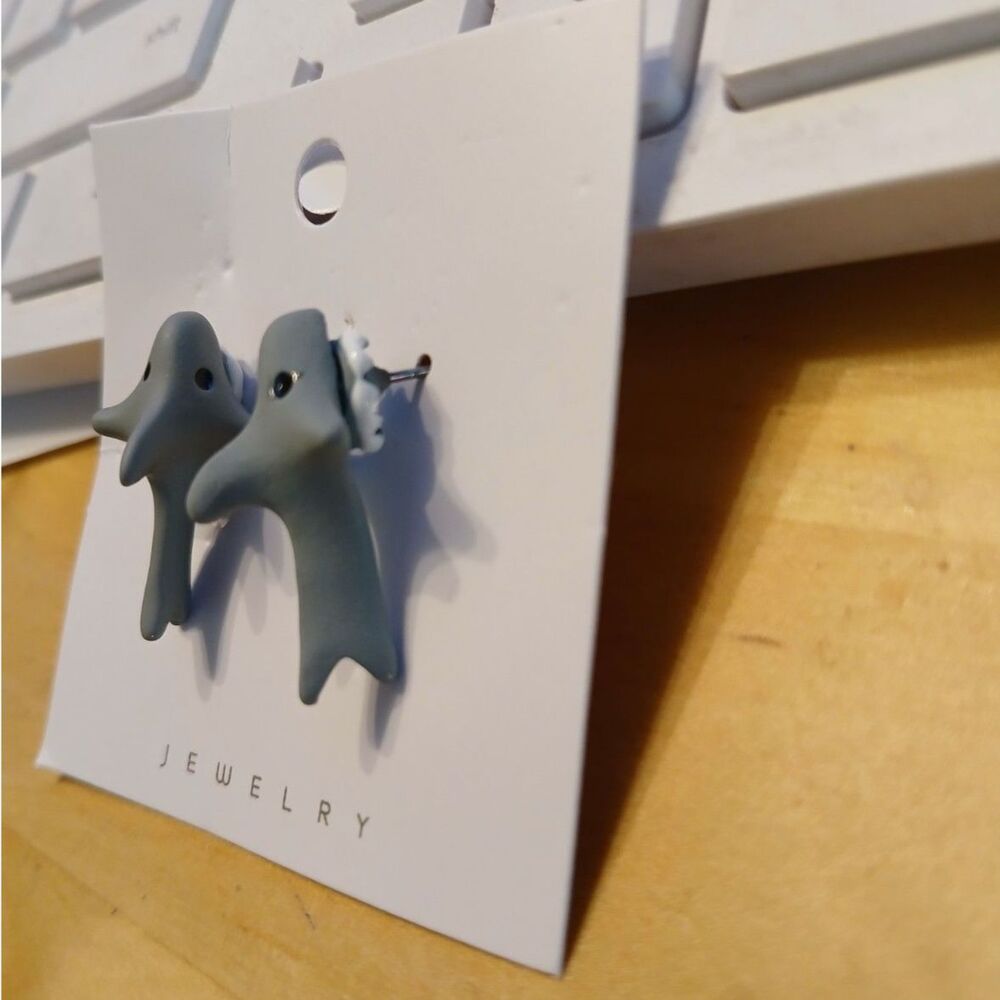Biting Shark Earrings Halloween
